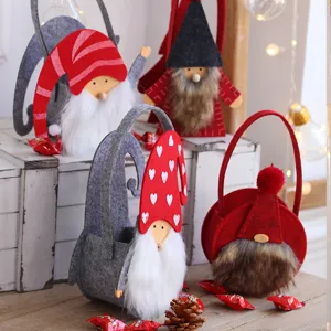 Sacchetti regalo di Natale in feltro gnomo confezione caramelle simpatica decorazione