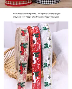 Set di nastri natalizi con motivi di camion e alberi per confezioni regalo e decorazioni domestiche