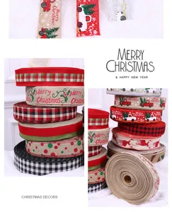 Nastro di Natale decorativo in tessuto per confezione regalo festa forniture artigianato DIY