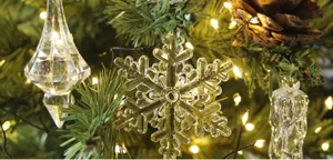 Transparente Kristall Weihnachtsbaum Ornamente Schneeflocke Eiszapfen Hängend Festliche Deko