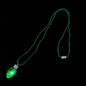 LED glowing green lightbulb necklace light up Christmas party festival accessory