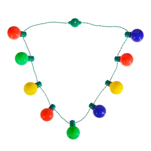 LED Christmas light bulb necklace party glowing holiday costume accessory multi-color lights.