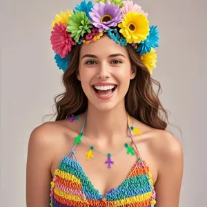 Mardi Gras LED Light Up Necklace Fleur-de-lis Ball Patterns Colorful Glowing Jewelry For Carnival Party Favors Props Unisex