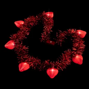 Valentinstag LED Lametta Herz Halskette leuchtende Party Festival Konzert Requisite