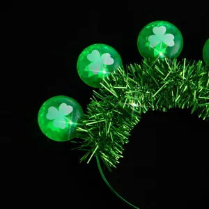 Serre-tête lumineux vert trèfle Saint Patrick guirlande scintillante accessoire de fête