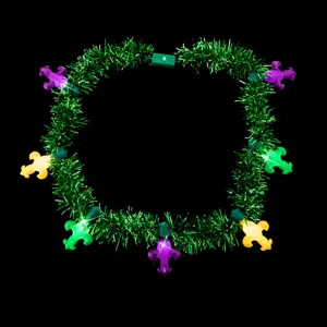 LED Karneval Lametta Halskette mit leuchtenden Lilien Anhängern für Party Feier.