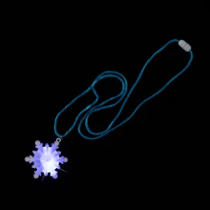 LED oplichtende sneeuwvlok hanger ketting met blauw koord voor kerstmis en avondmarkten.