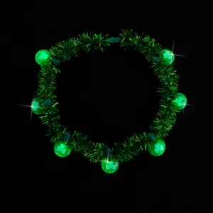 St. Patricks Tag leuchtende grüne Lametta Halskette Party leuchtende Klee Girlande Zubehör