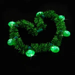 LED Leuchtende Klee Halskette Lametta Girlande Aufleuchten Kleeblatt Glühbirnen Hängende Ornamente St Patricks Day Festliche Party Zubehör