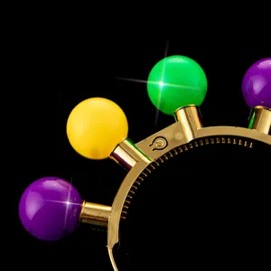Festliche LED Haarreif mit bunten leuchtenden Kugeln für Partys und Karneval Feiern.