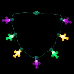 LED Carnival Party Necklace Glowing Light String Mardi Gras Festival Costume Decor.