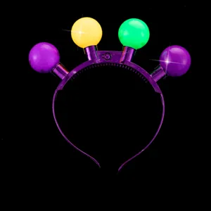 LED leuchtender Karneval Haarreif mit bunten leuchtenden Kugeln für Party und Festival.