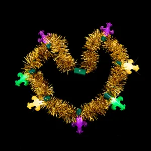 LED Karneval Tinsel Halskette Festival Party Deko Girlande mit Lilie Design beleuchtet.