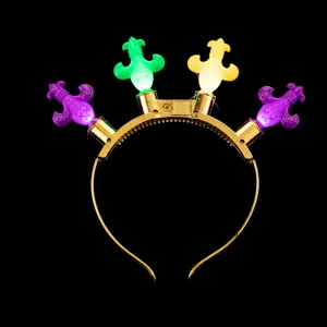 Mardi Gras LED leuchtendes Haarband Festival Party Haarschmuck mit bunter Beleuchtung.
