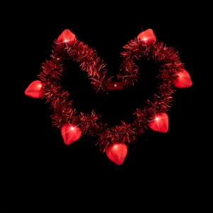 Valentinstag LED Herz Lametta Halskette leuchtende Party Festzug Requisite rot dekoriert