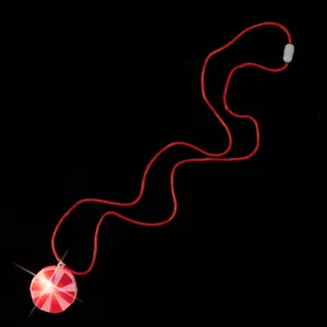LED glowing candy pendant necklace Christmas red cord flashing holiday party jewelry accessory