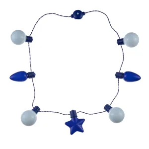 LED light up necklace holiday party glowing bulbs star pendant festive fashion accessory
