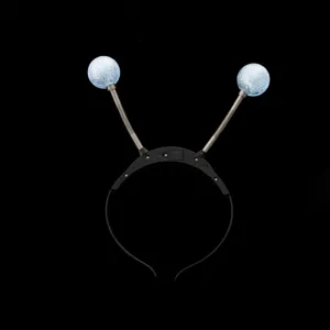 Alien Antenne LED Haarband Glitzerball Weihnachtsfeier Kopfschmuck Leuchtendes Feder Haarband Für Konzert Cosplay Alien Kostüm Zubehör