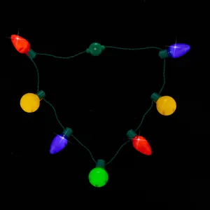 LED Weihnachtslicht Halskette bunte blinkende Glühbirnen Party leuchtender Schmuck