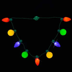 Weihnachten LED leuchtende Halskette mit 9 bunten Lampen Party Requisite Detailsicht