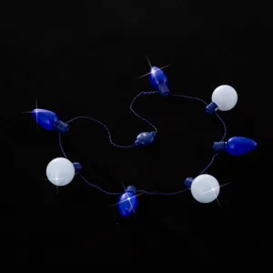 LED leuchtende Halskette mit blauen und weißen Glühbirnen für Partyrequisiten und Festtagsfeiern.