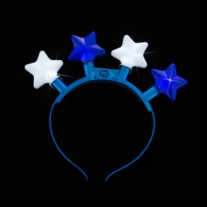 Serre-tête étoile lumineux, coiffure fête LED clignotante, accessoire décoration vacances.