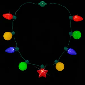 Weihnachts LED Blinklicht Halskette bunte Glühbirnen Party Leuchtschmuck festliche Deko