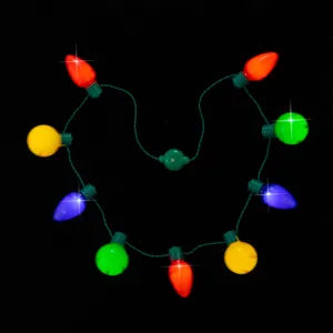 LED leuchtende Weihnachts Halskette Party blinkende Glühbirne Schmuck Lichterkette festlich