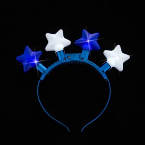 Bandeau Étoile Lumineux LED Bleu Blanc Fête Vacances Cheveux Lumineux Accessoire Décoration