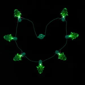 Christmas tree glowing necklace light string, LED party accessory for kids and holiday festive decor.