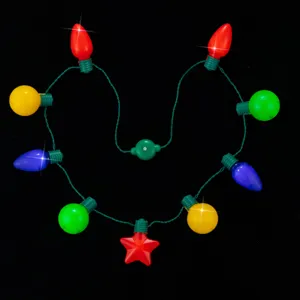 LED Weihnachtskette mit 9 bunten leuchtenden Glühbirnen für Partys und Festtags-Requisiten.