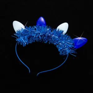 Chanukka leuchtende Glühbirne Haarreif blau Lametta Festival Party Haarschmuck Accessoires