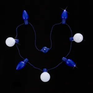 LED Leuchtkette 7 Lampen blau weiß Glühbirne leuchtende Party Requisite Feiertag Schmuck