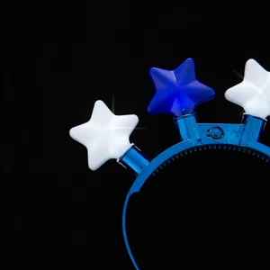 Serre-tête lumineux LED étoile bleu et blanc bandeau lumineux pour fête décoration de fête détail