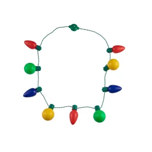 Weihnachts LED Glühbirne Halskette Detailansicht, 9 bunte Birnen Party Requisite Accessoire