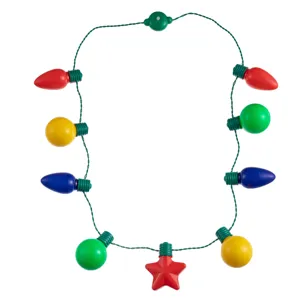 Weihnachtliche LED Glühbirnen Halskette bunte blinkende Party leuchtende Dekorationen.
