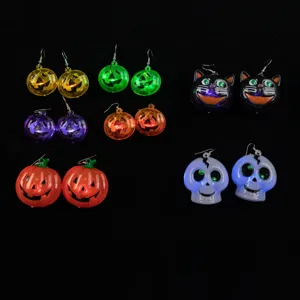 Halloween set di orecchini luminosi zucca teschio gatto gioielli per festa costume