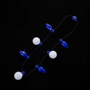 LED leuchtende Halskette blinkende Party glühende Glühbirne Feiertag blaue weiße Lichter
