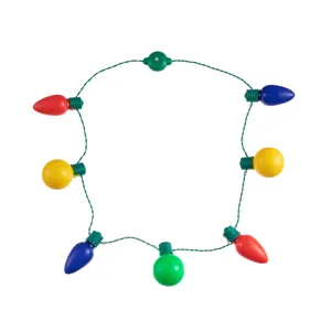 Bunte LED Glühbirne Halskette für Weihnachtsfeier festliche Feiertag Deko Accessoire.