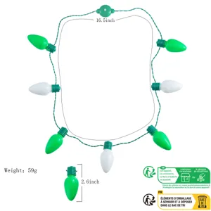 LED Glühbirne Halskette leuchtende Party Lichterketten blinkende Feiertagsaccessoires 42cm