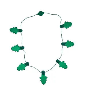 LED Christmas tree light-up necklace festive party flashing light jewelry for kids