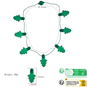 Christmas tree glowing necklace light string for holiday party and kids glowing accessories