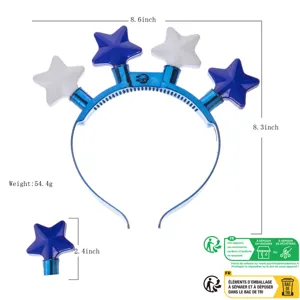 Serre-tête étoile lumineux à LED pour fête de vacances festival célébration cheveux top