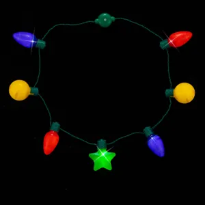 LED Weihnachten Licht Halskette bunte blinkende Glühbirne Party festliche Requisite Spielzeug