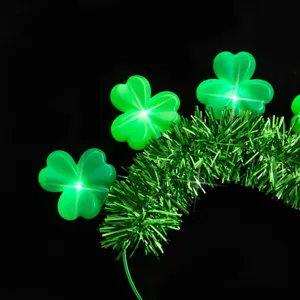 Serre-tete lumineux Trefle St Patrick LED Lametta vert Accessoires de fete lumineux
