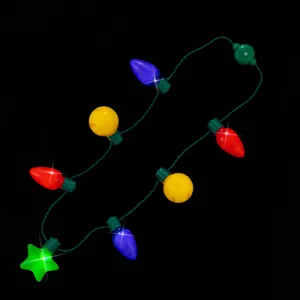 LED Weihnachtsbeleuchtung Halskette bunte Glühbirne Party leuchtende Kette Kinder Requisite