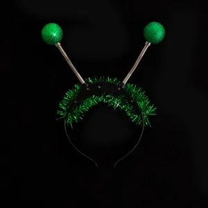 Serre-tête lumineux vert guirlande alien bopper accessoire cheveux fête lumineuse de festival