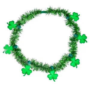 St. Patrick's Tag LED Kleeblatt Lametta Kette Gruenes Party Girlande Dekorationen