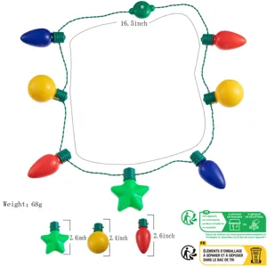 Weihnachten LED leuchtende Halskette Lichterkette Kinder Party Requisiten Beleuchtung Detail