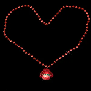 Collana maglione luminoso Natale ciondolo cuore perline rosse gioielli festa festivi